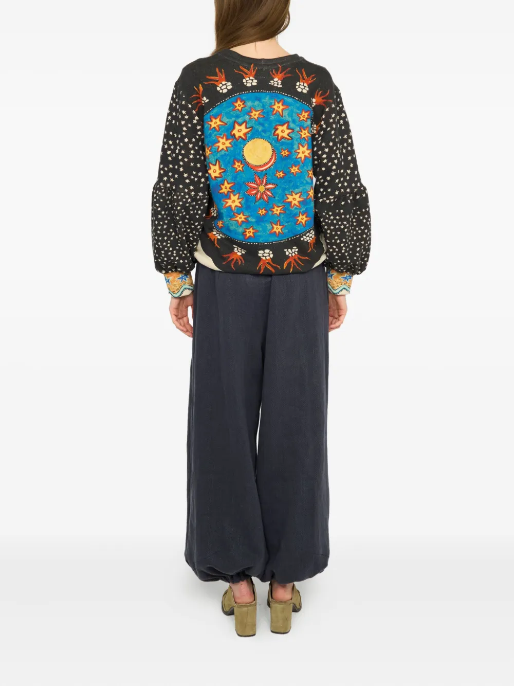 Anntian Celestial-print Pullover In Blue