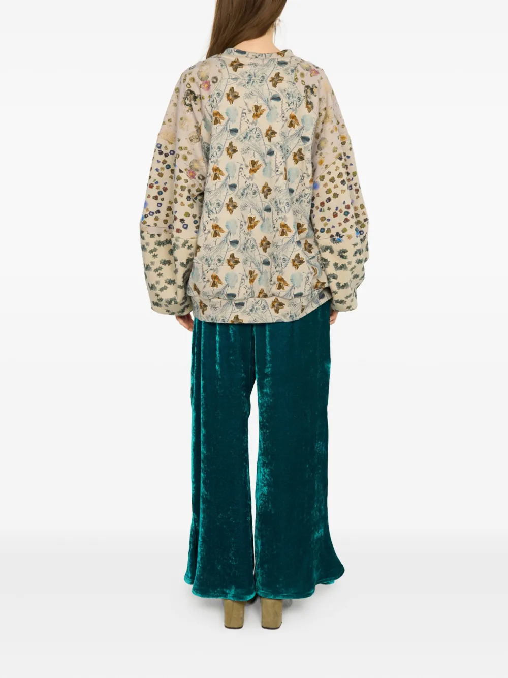 Anntian Floral-patchwork Pullover In Neutral