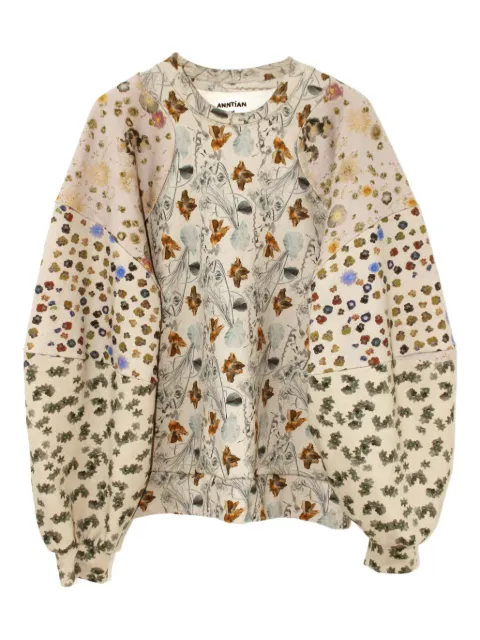 Anntian floral-patchwork pullover