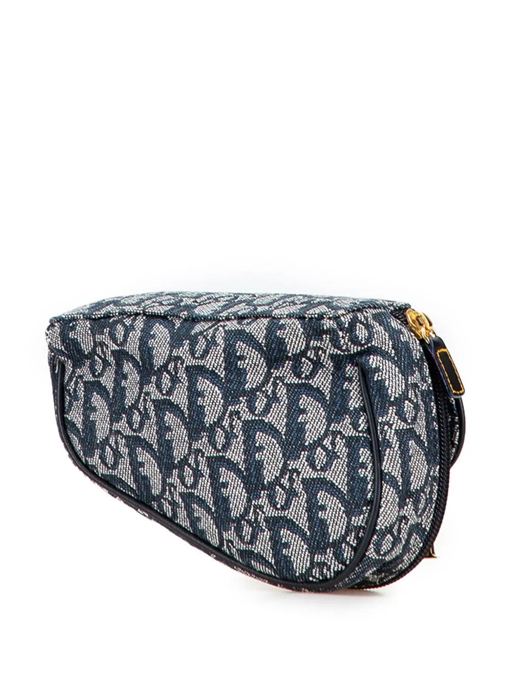 Pre-owned Dior 1998 Issimo Canvas Saddle Pouch In Blue