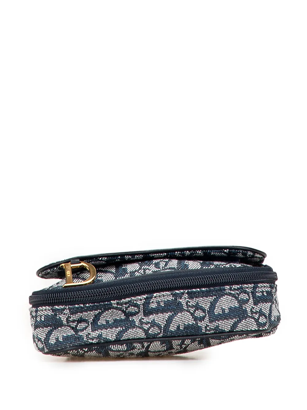 Pre-owned Dior 1998 Issimo Canvas Saddle Pouch In Blue