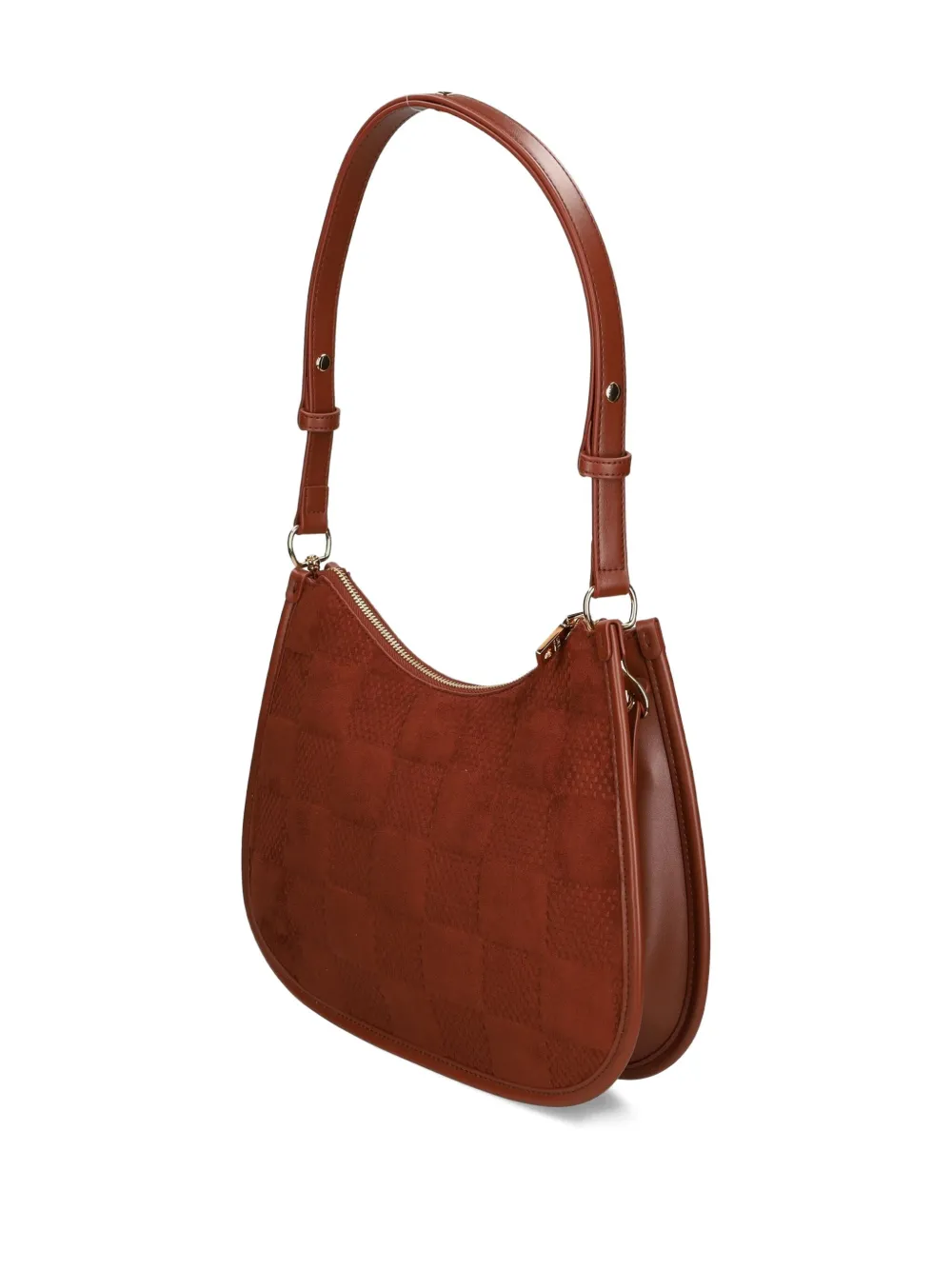 Love Moschino Checked-pattern Shoulder Bag In Brown