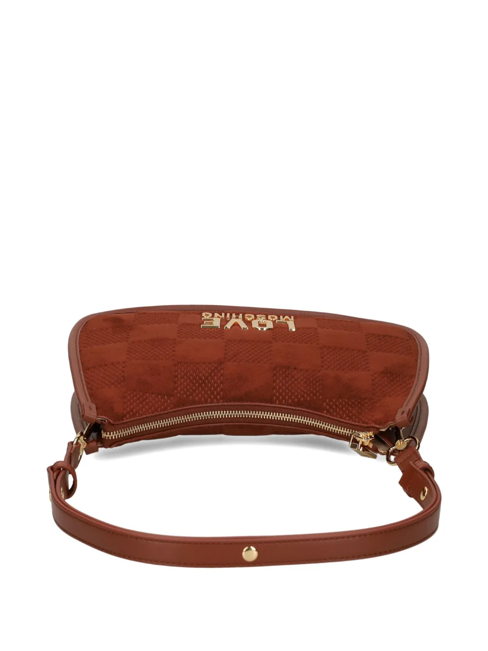 Love Moschino Checked-pattern Shoulder Bag In Brown