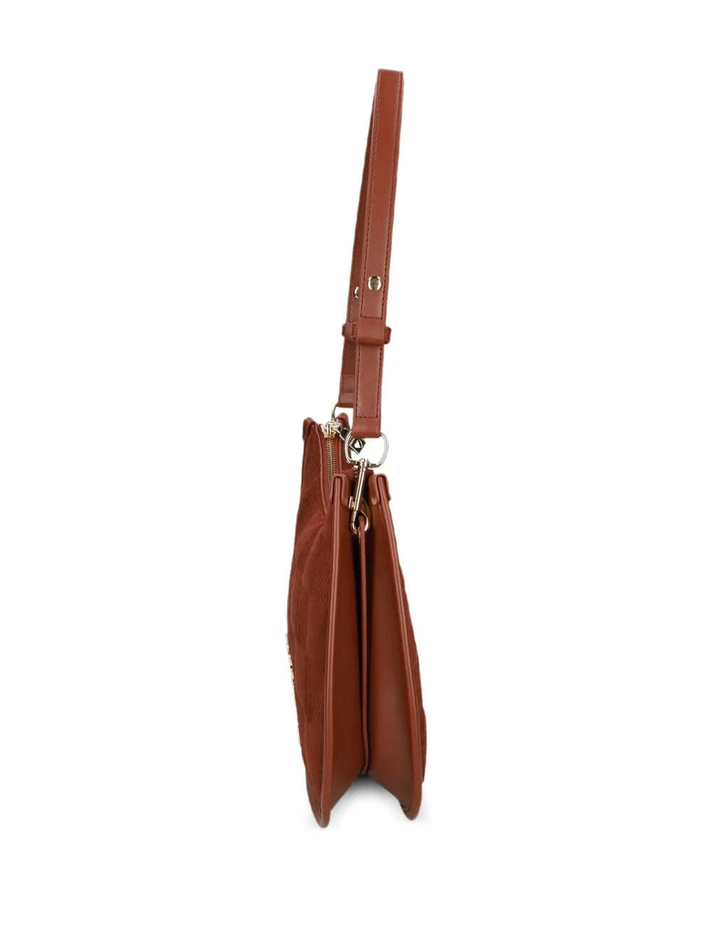 Love Moschino Checked-pattern Shoulder Bag In Brown