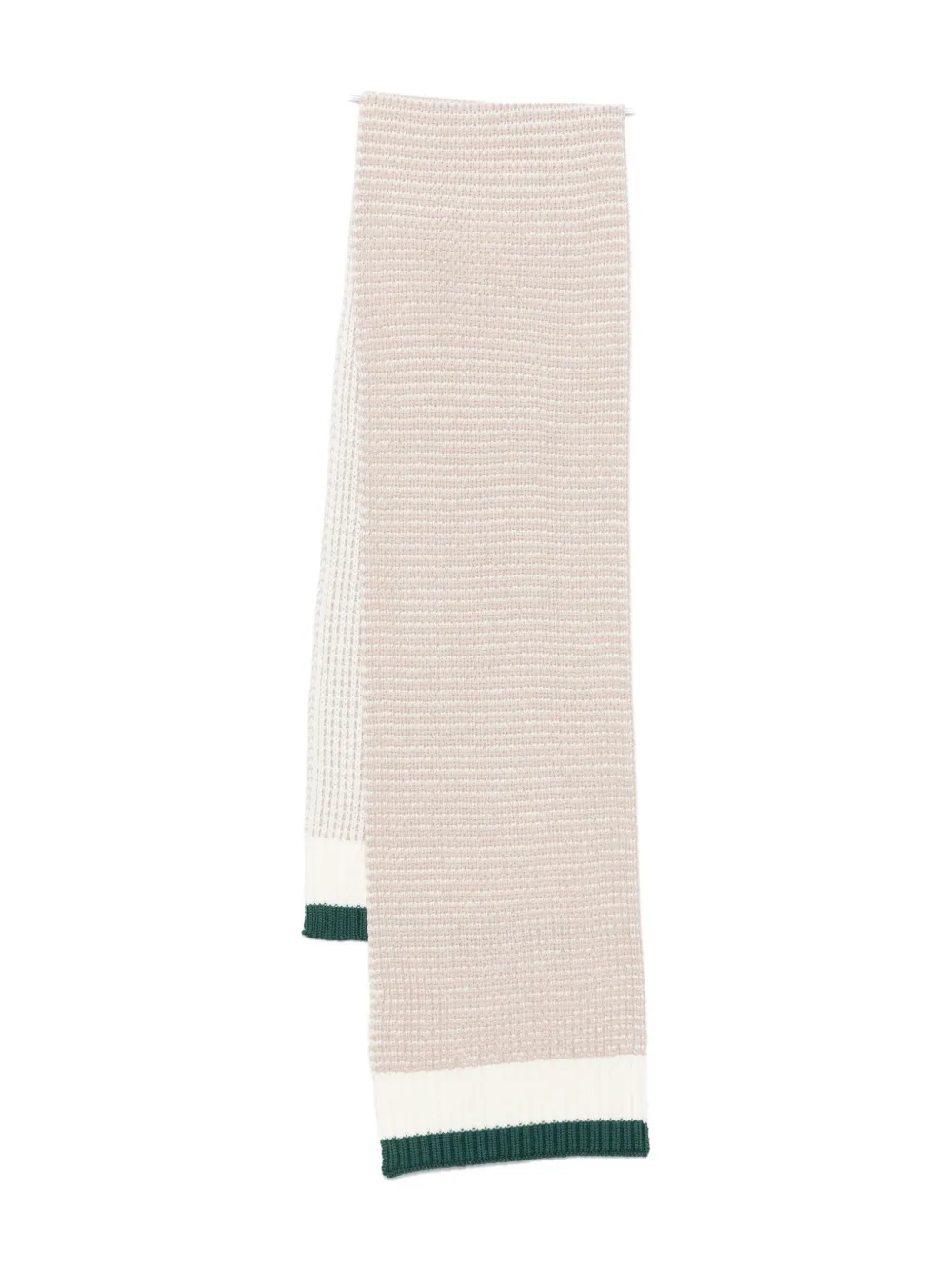 Emporio Armani Ribbed-knit Panelled Scarf In Neutral