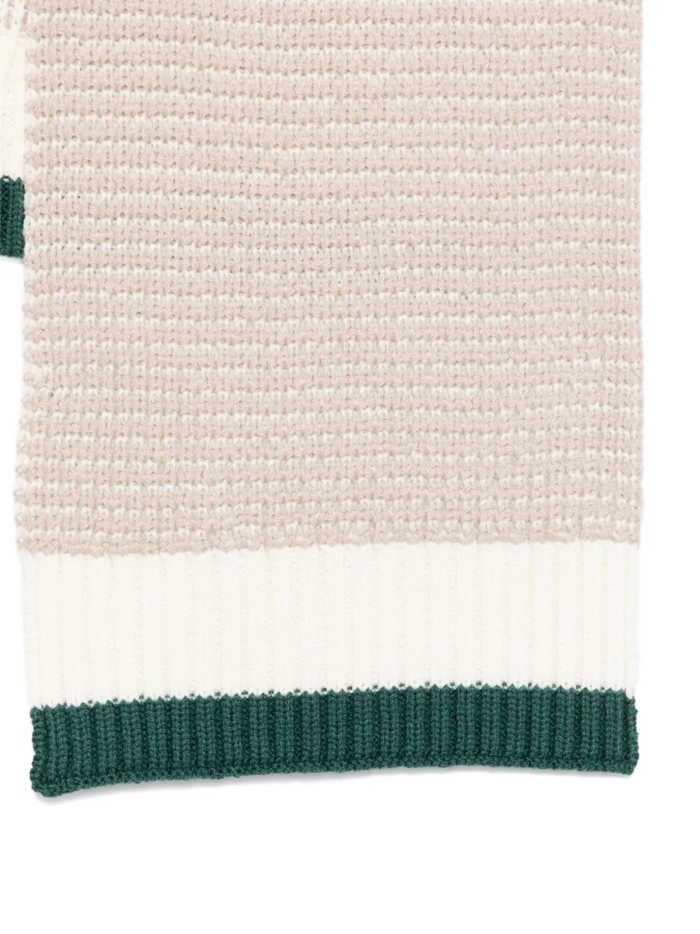 Emporio Armani Ribbed-knit Panelled Scarf In Neutral