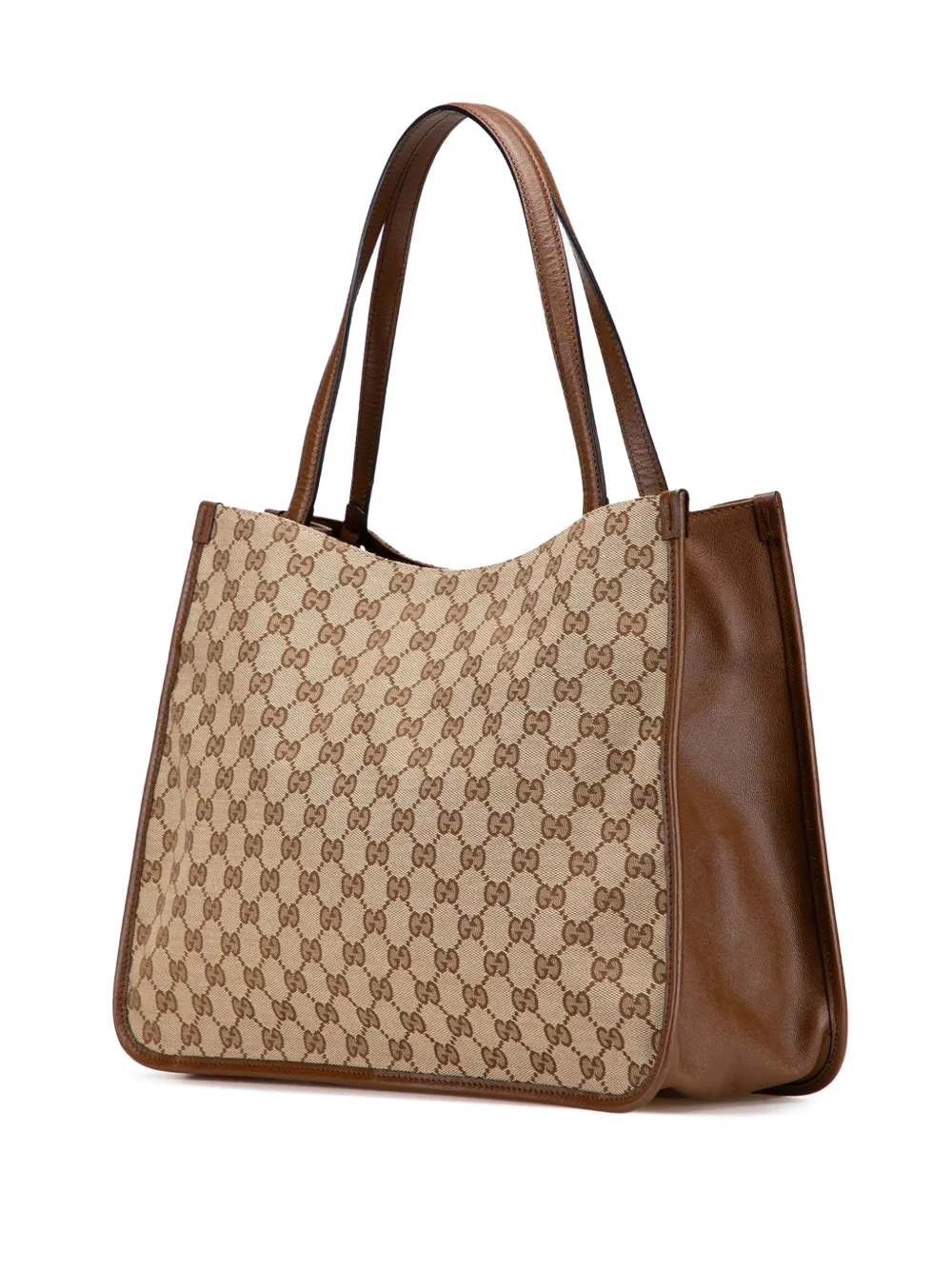 Pre-owned Gucci 2016-2025 Medium Gg Canvas Horsebit 1955 Tote Bag In Brown