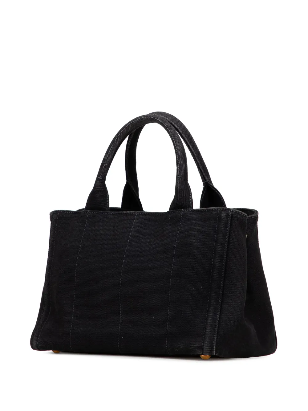 Pre-owned Prada 2013-2025 Small Canvas Canapa Bijoux Satchel In Black