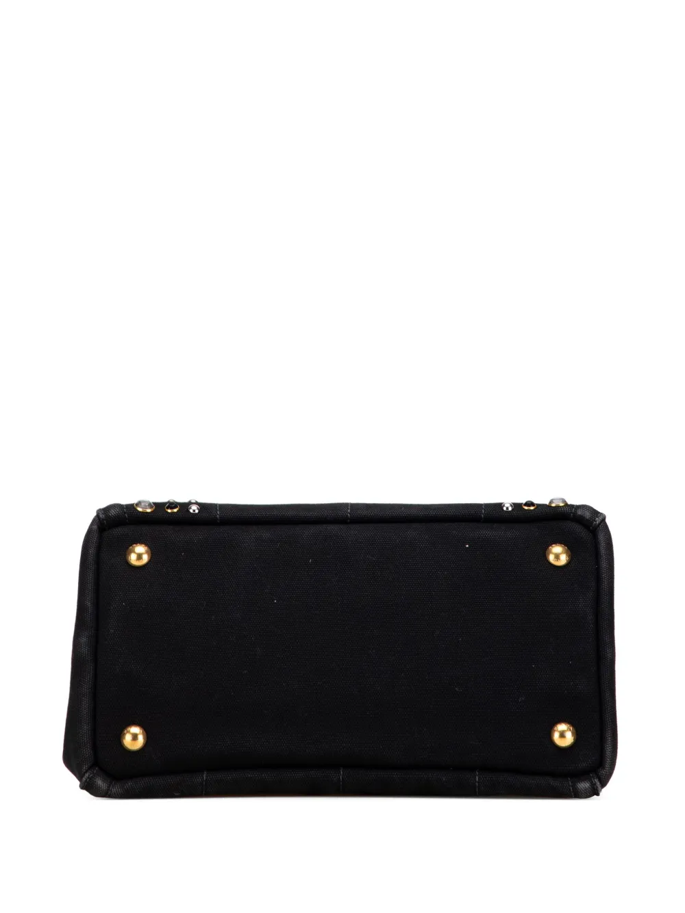 Pre-owned Prada 2013-2025 Small Canvas Canapa Bijoux Satchel In Black