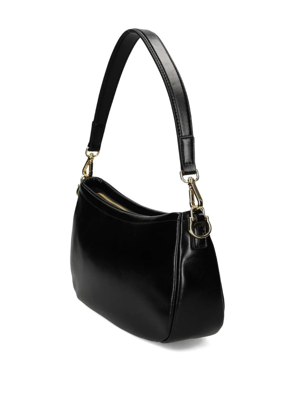 Love Moschino Logo-plaque Studded Shoulder Bag In Black