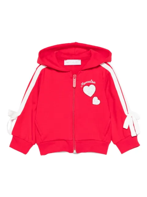 Monnalisa heart-embellished hoodie