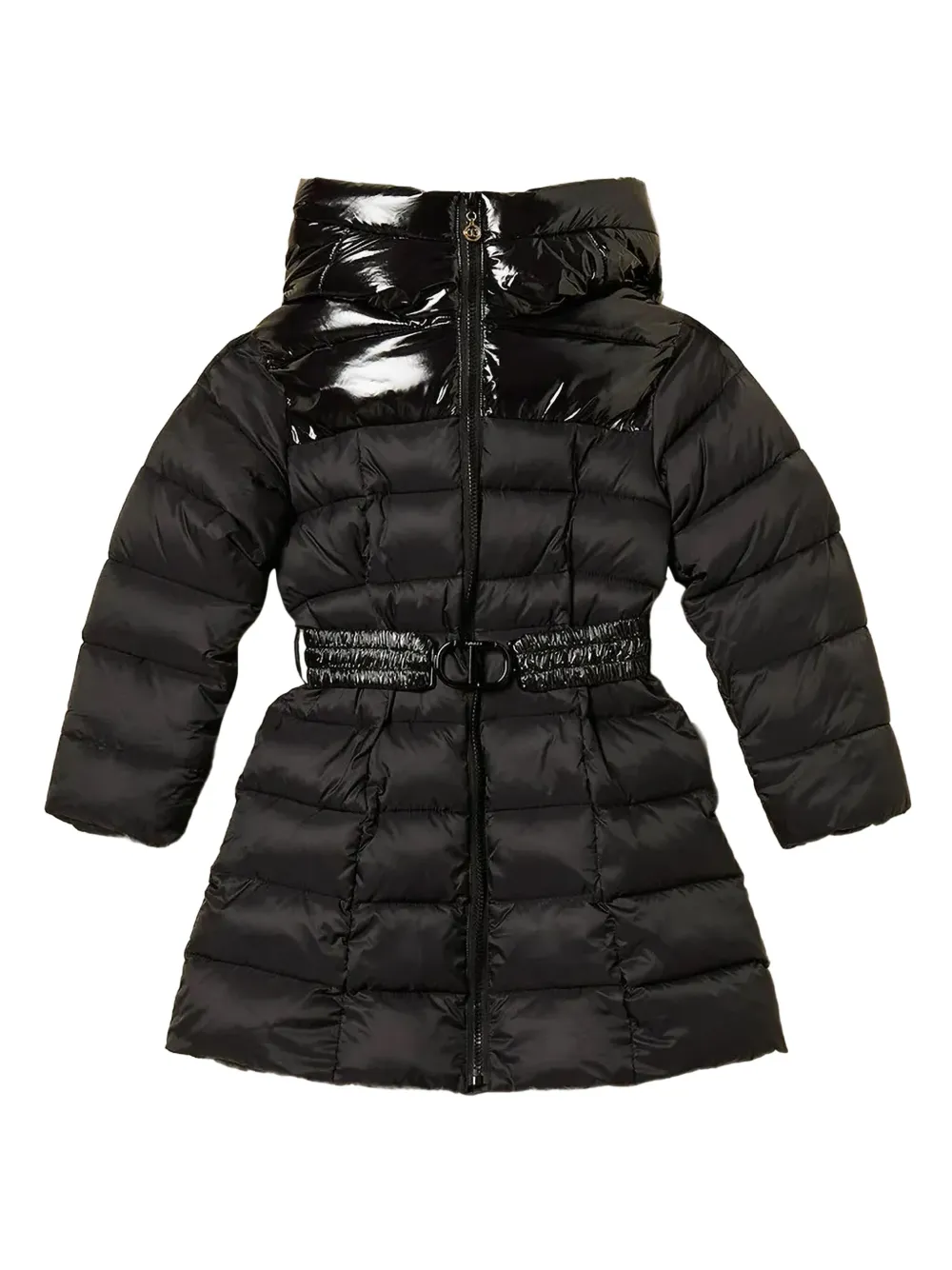 TWINSET chamarra con capucha y cinturón | negro | Image 1