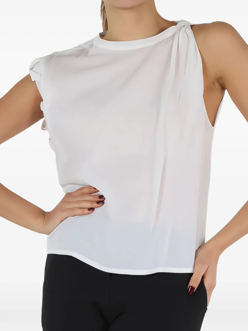 Twist-Detail Sleeveless Blouse