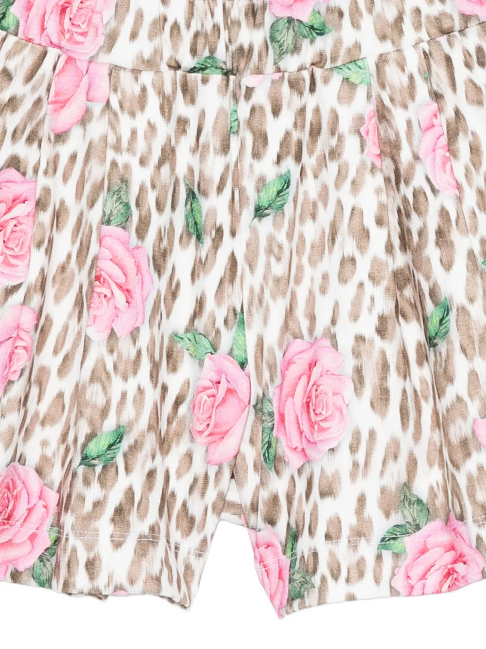 Monnalisa Rose-print Pleated Shorts In Multi