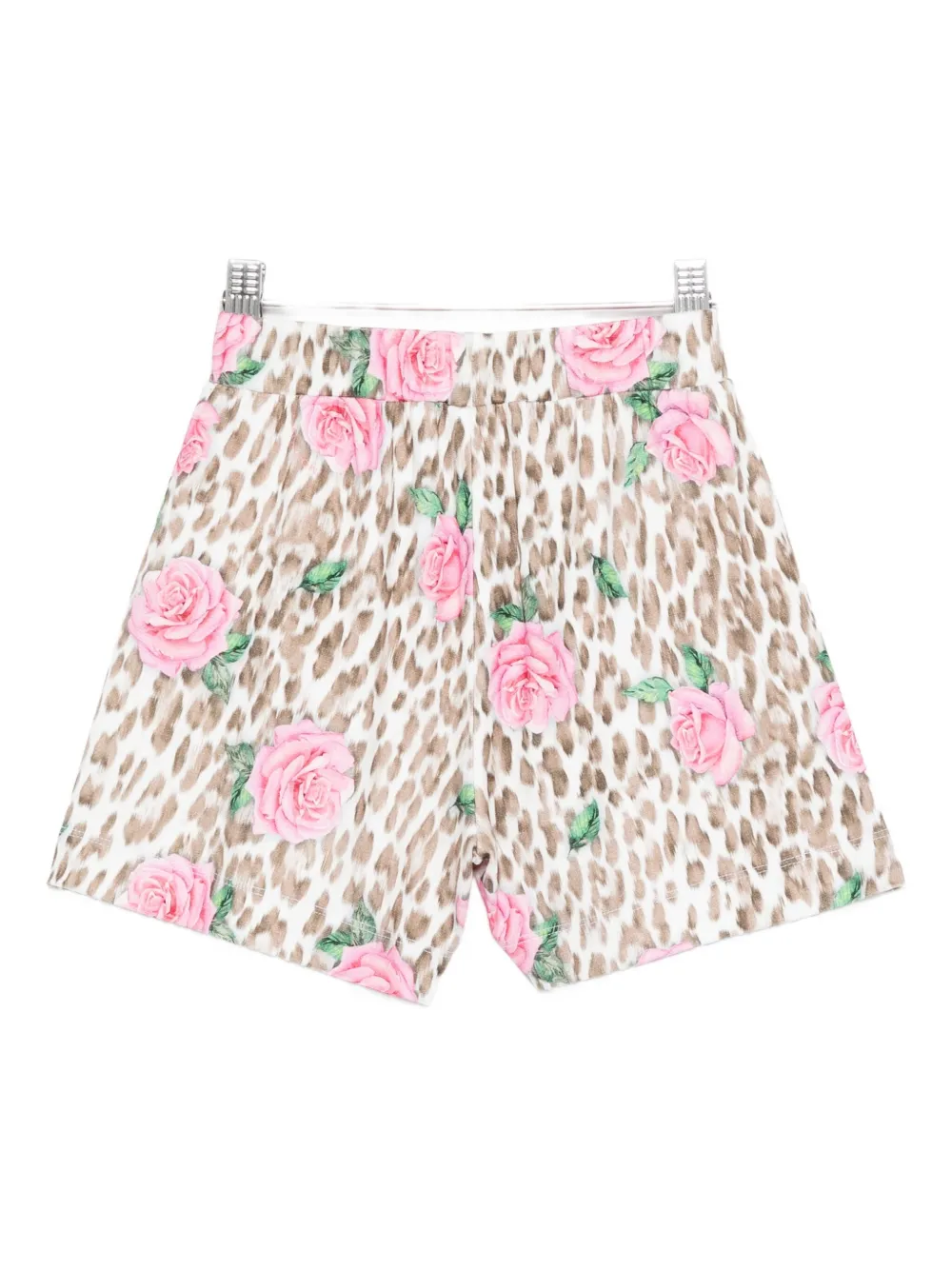 Monnalisa Rose-print Pleated Shorts In Multi