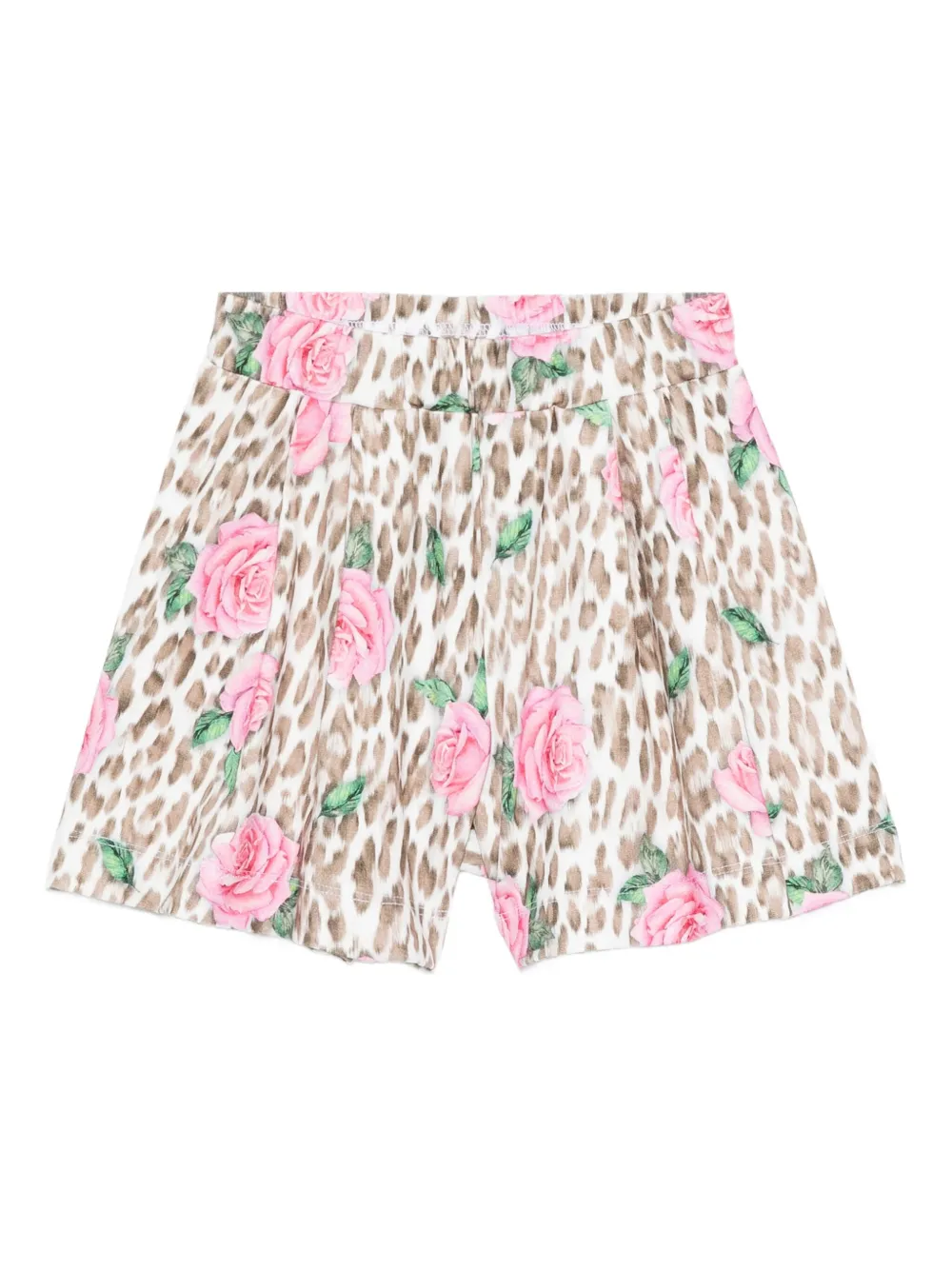 Monnalisa rose-print pleated shorts | Neutrals | Image 1