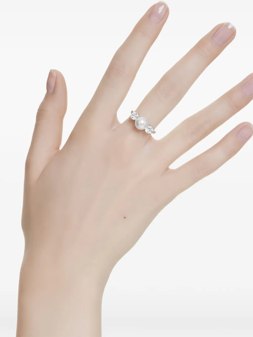  Swarovski Crystal Pearl Embellished Ring - Whi/rhs White 