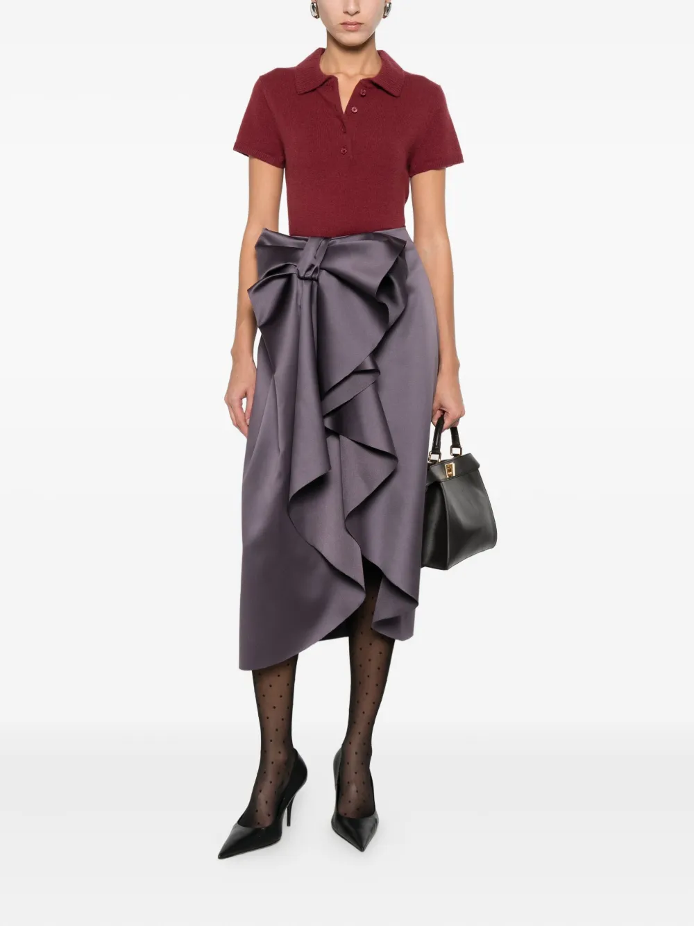 Viktor & Rolf Bow-detail Midi Skirt In Purple