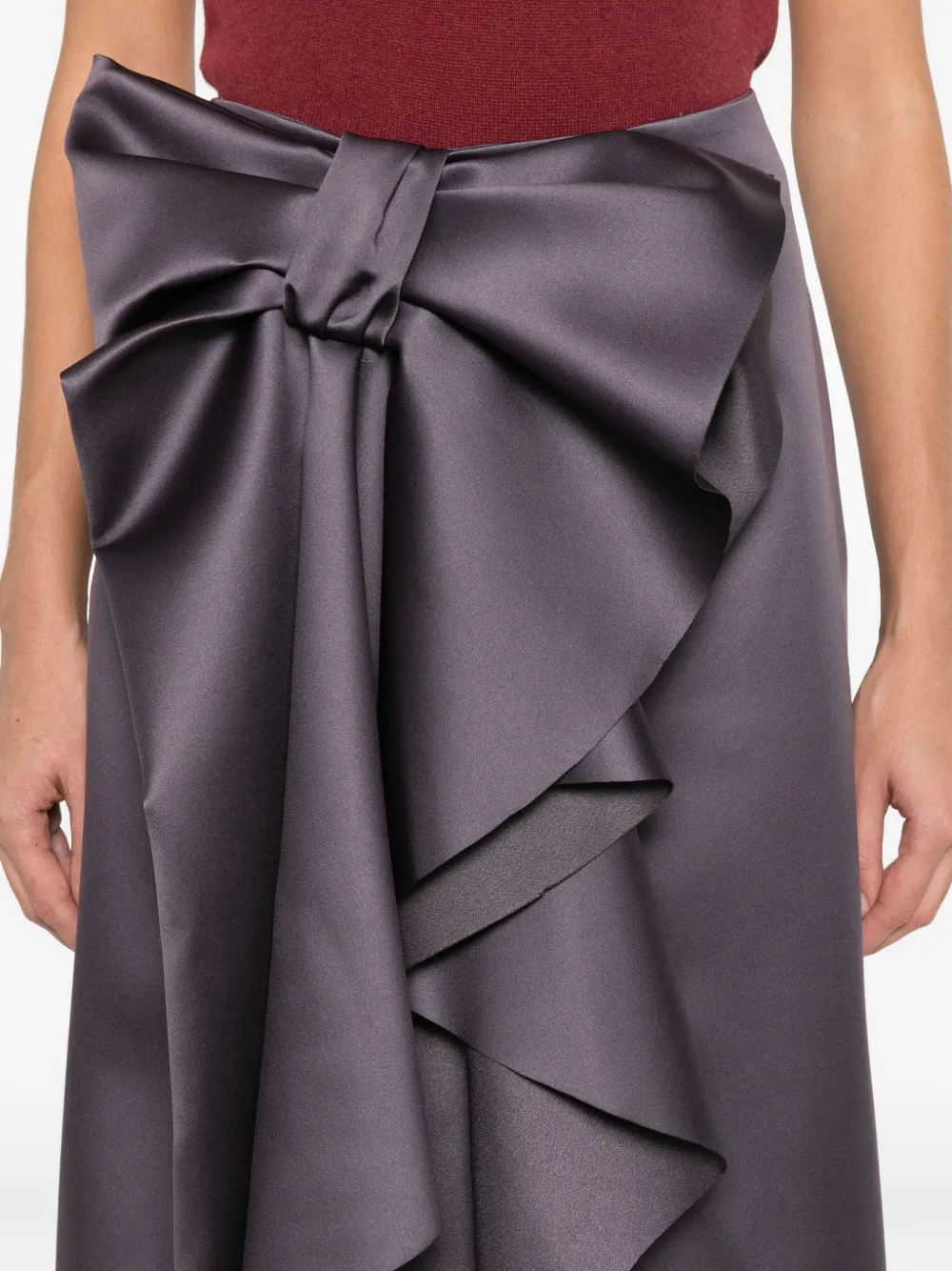 Viktor & Rolf Bow-detail Midi Skirt In Purple