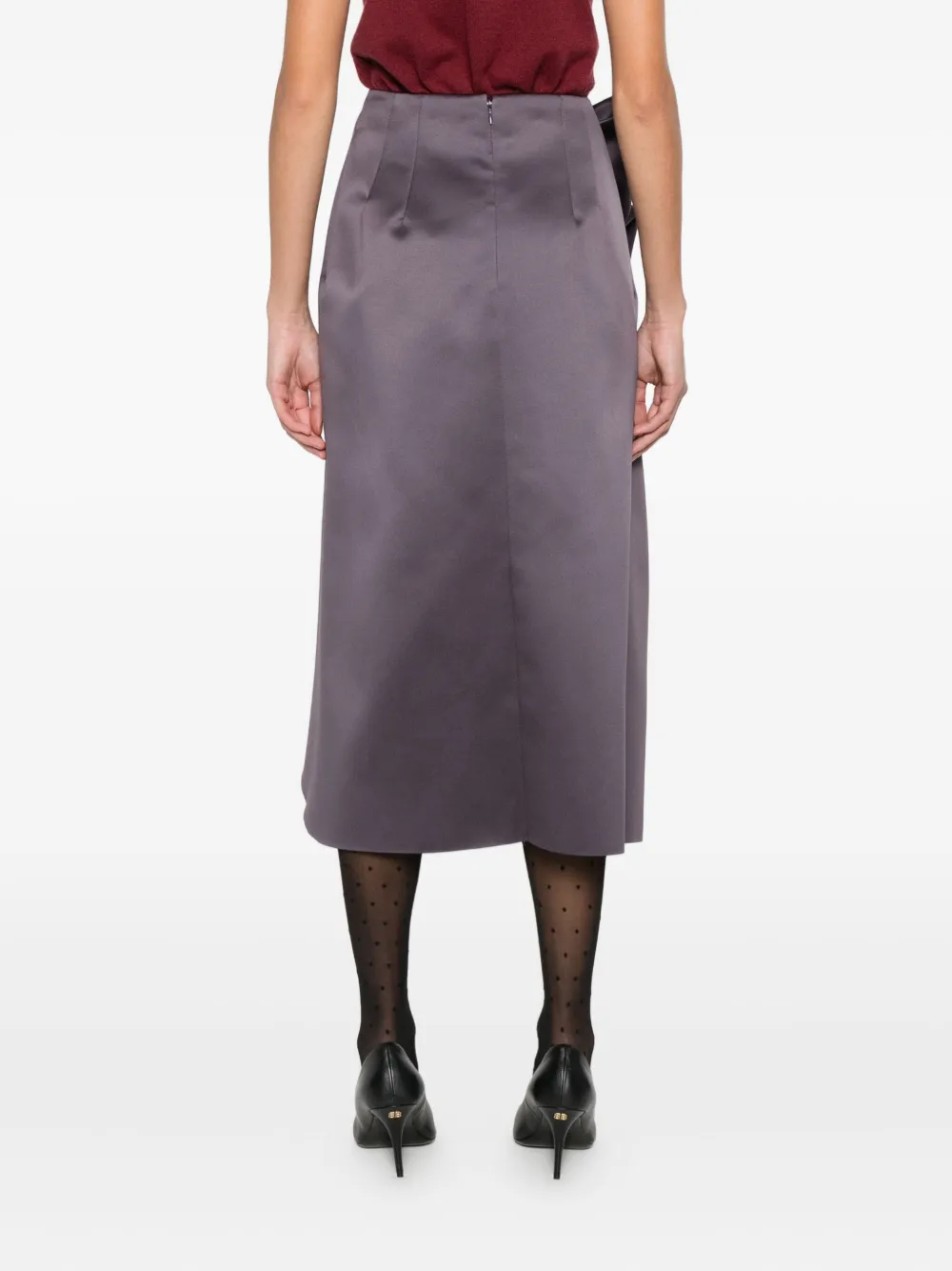 Viktor & Rolf Bow-detail Midi Skirt In Purple