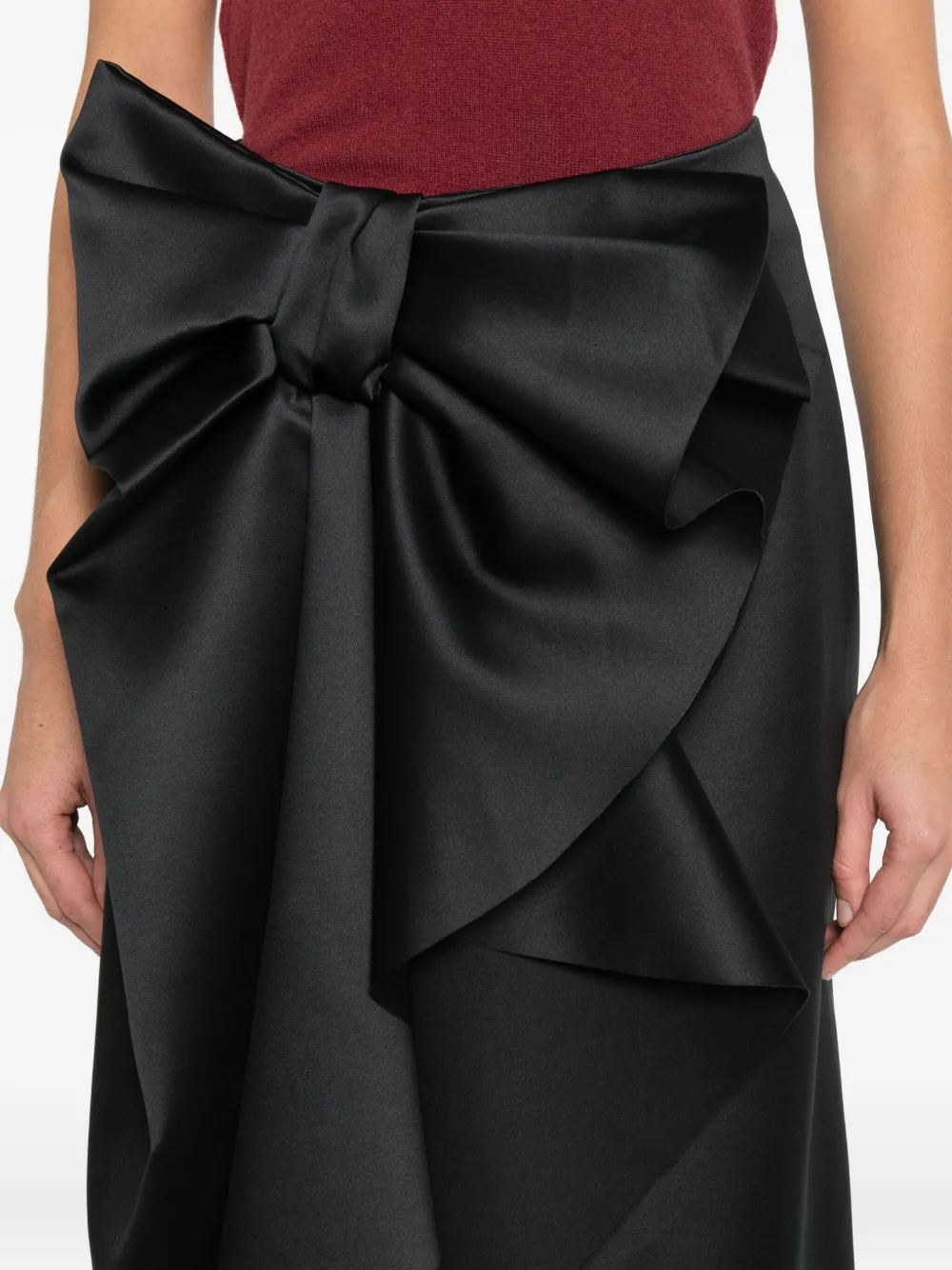 Viktor & Rolf Bow-embellished Midi Skirt In Black