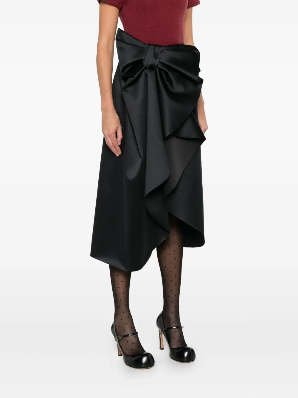 Viktor & Rolf Bow-embellished Midi Skirt In Black