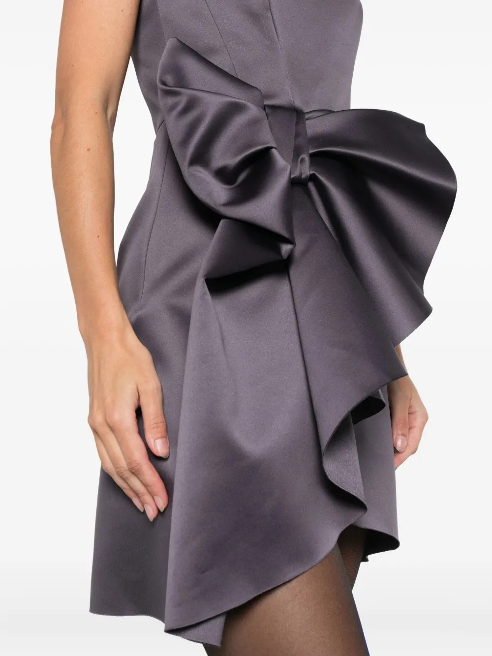 Viktor & Rolf Bow-embellishment Mini Dress In Purple