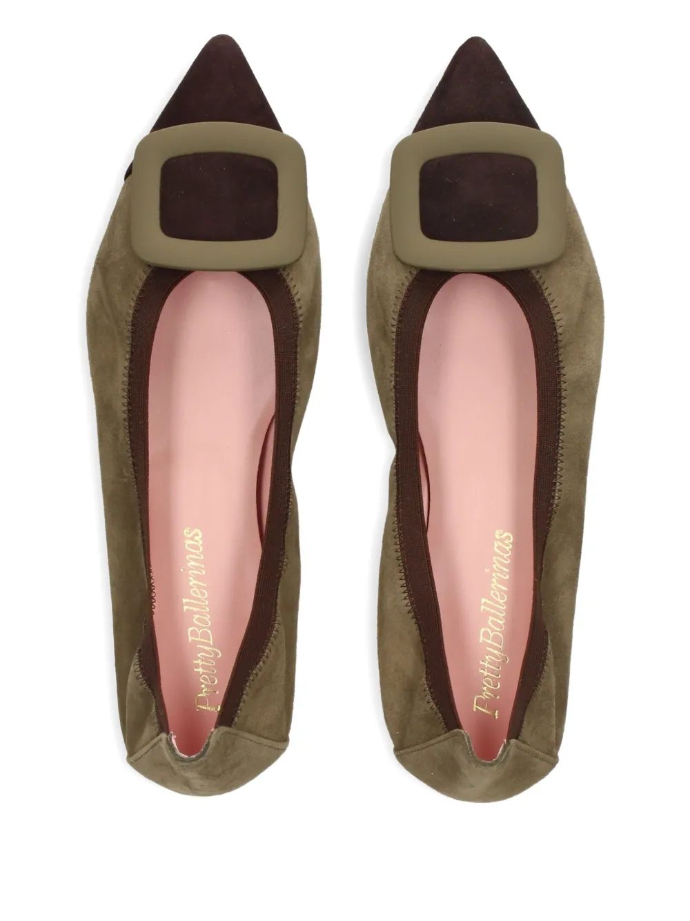 Pretty Ballerinas Ella pointed-toe balle flats Green