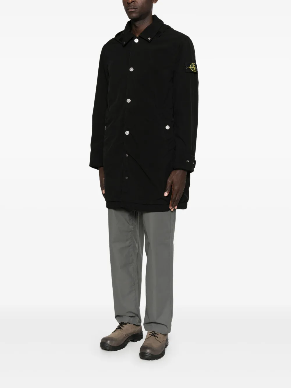 Stone Island Parka met afneembare capuchon Zwart