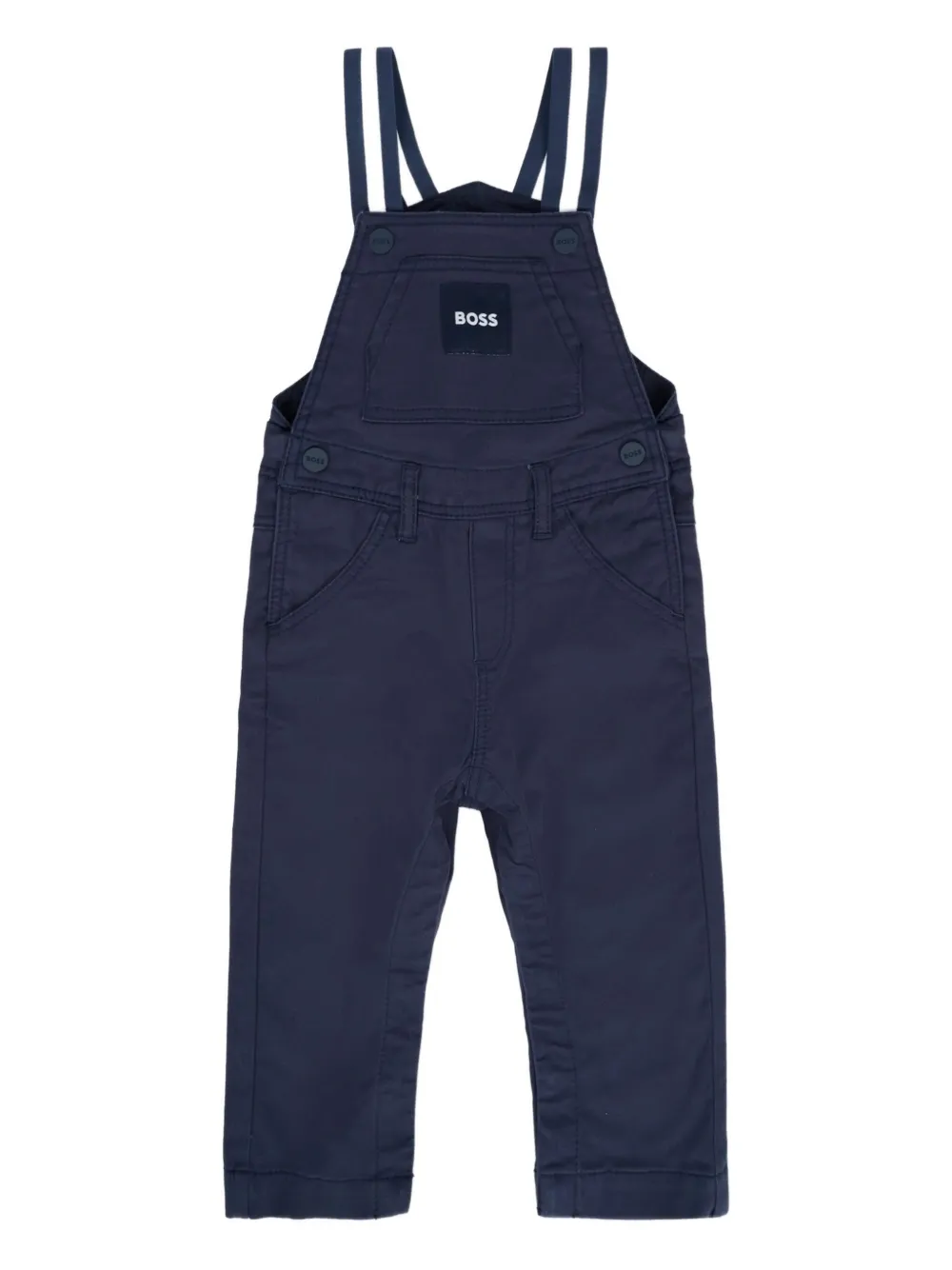 Bosswear Striped-strap Cotton Jumpsuit In Blue