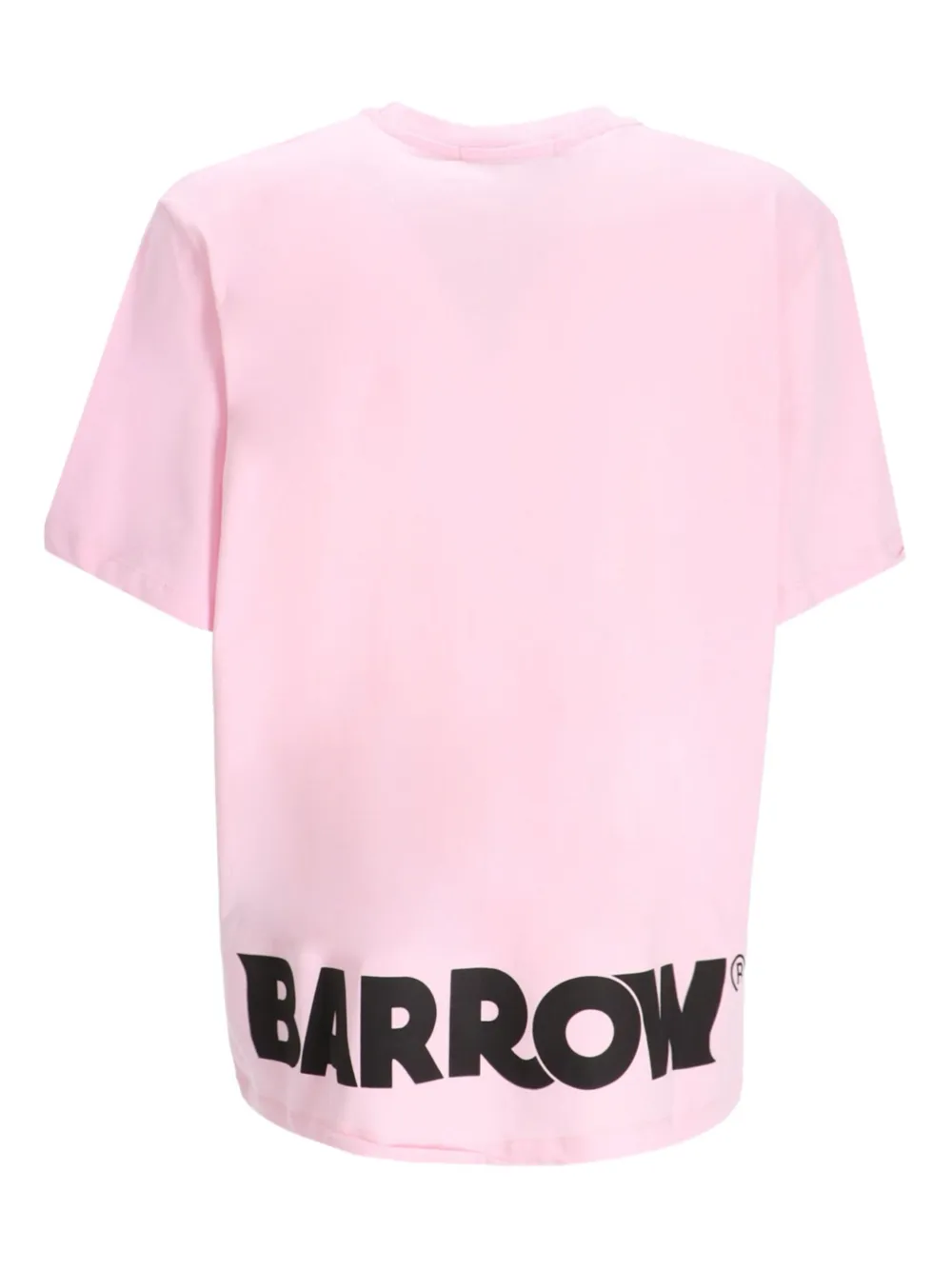 BARROW Katoenen T-shirt met logoprint - Roze