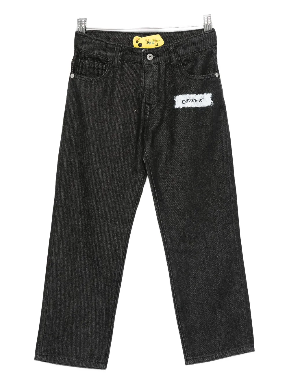 Off-white Logo-patch Jeans In Black