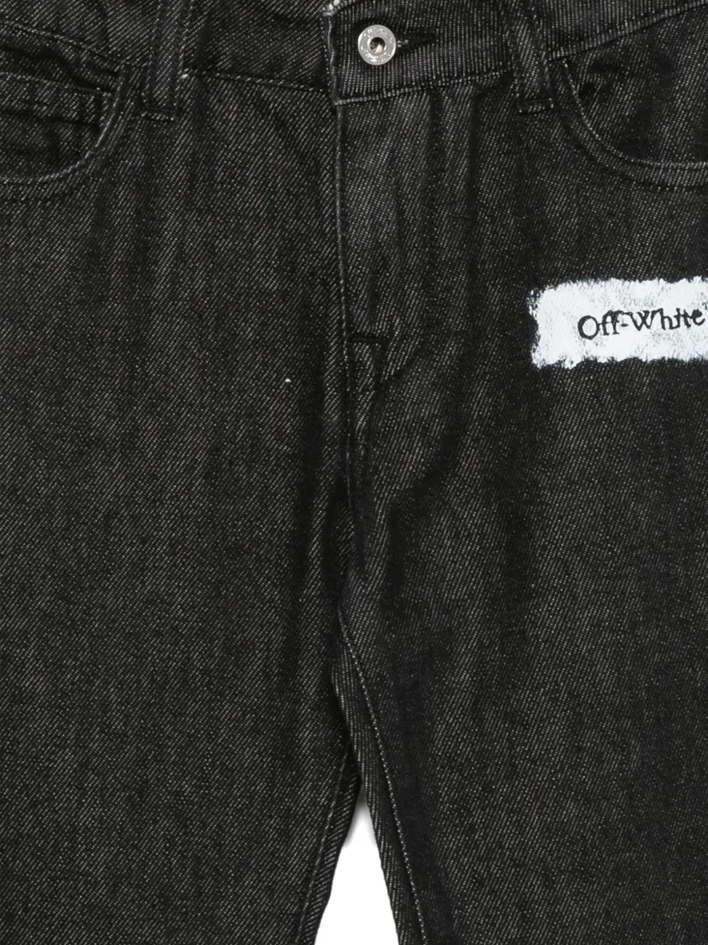 Off-white Logo-patch Jeans In Black