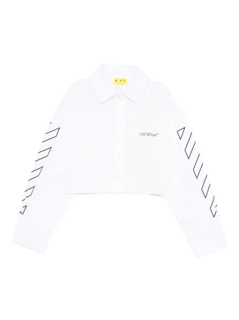 Off-White Kids arrow-print cropped shirt