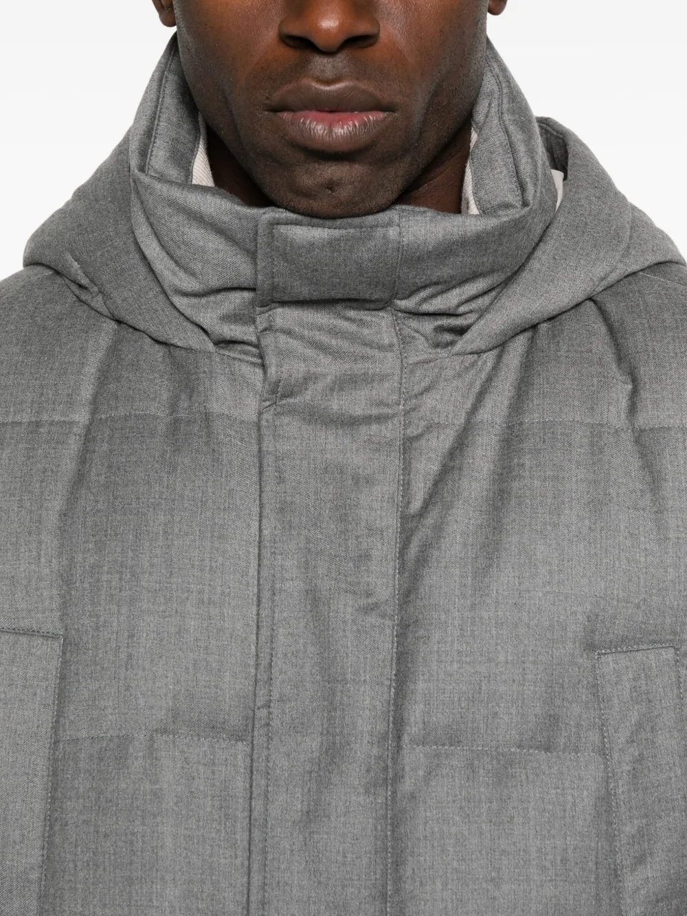 Peserico Gewatteerde jas met capuchon Grijs