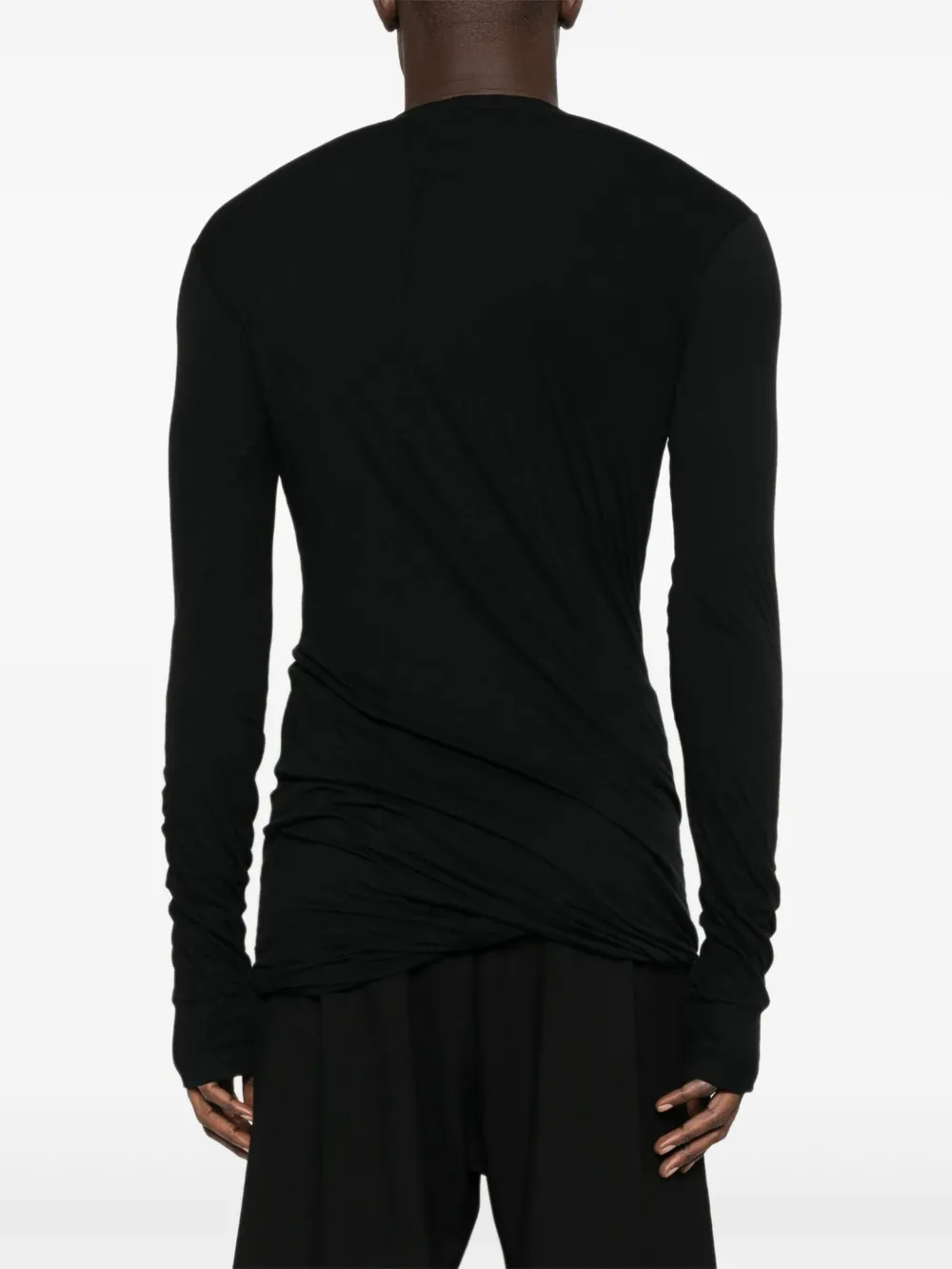 Rick Owens Double-layer Long-sleeve T-shirt In Black