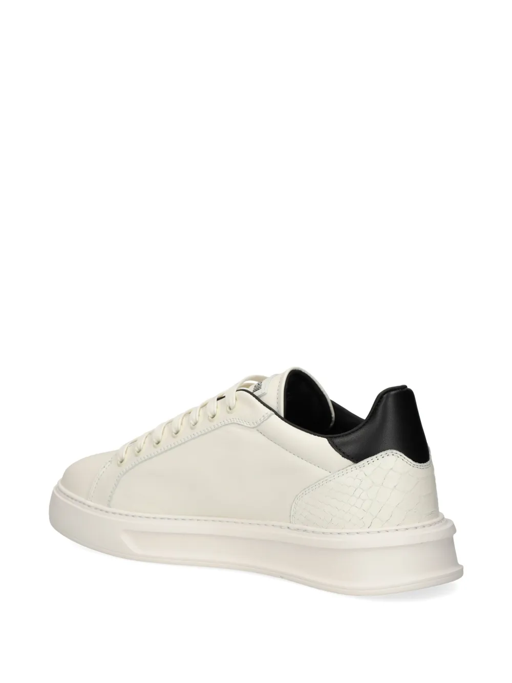 Roberto Cavalli logo-plaque snakeskin sneakers Neutrals