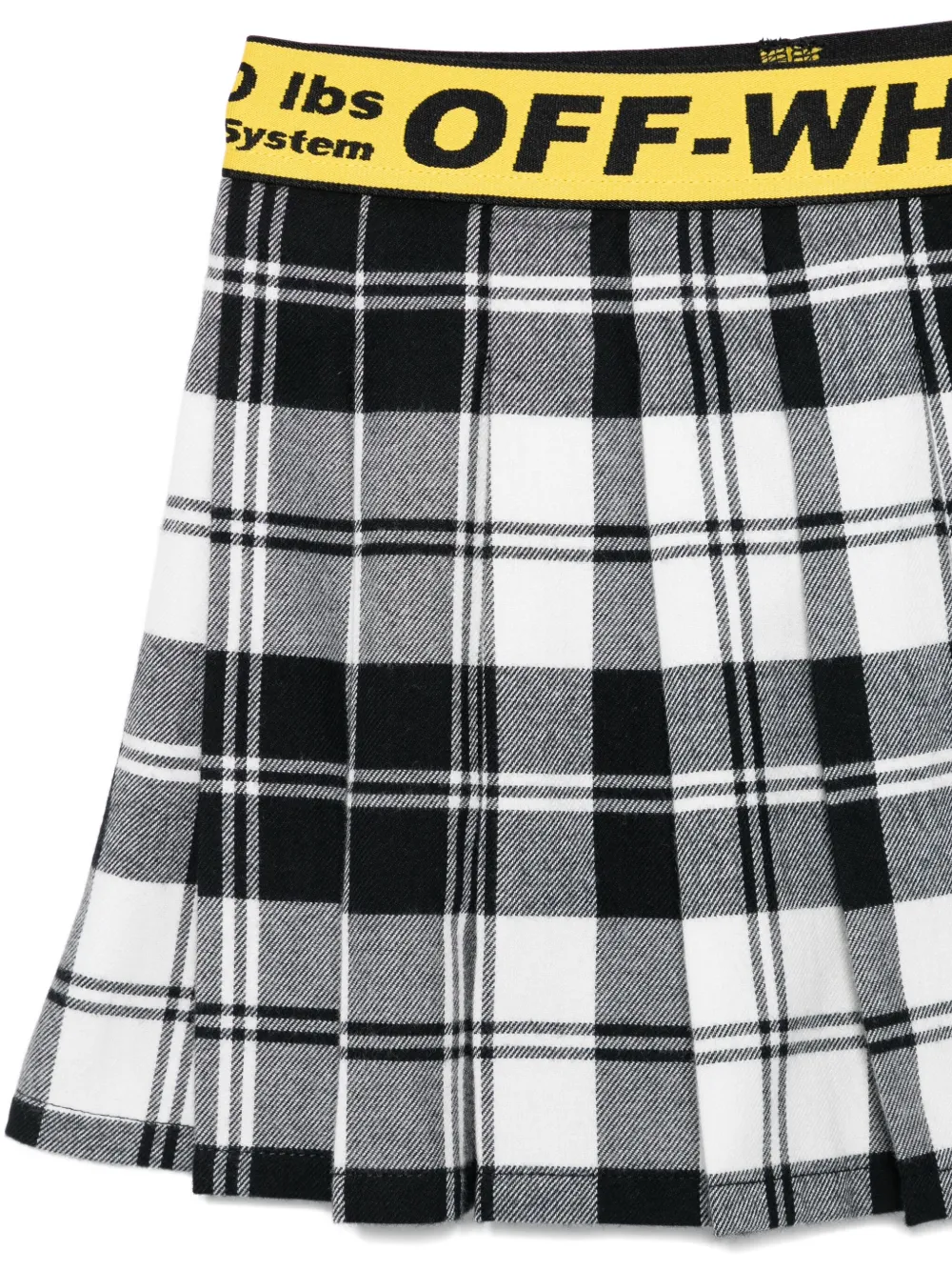 Off-White Kids Geruite plooirok Zwart