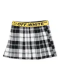 Off-White Kids pleated plaid skirt - Black