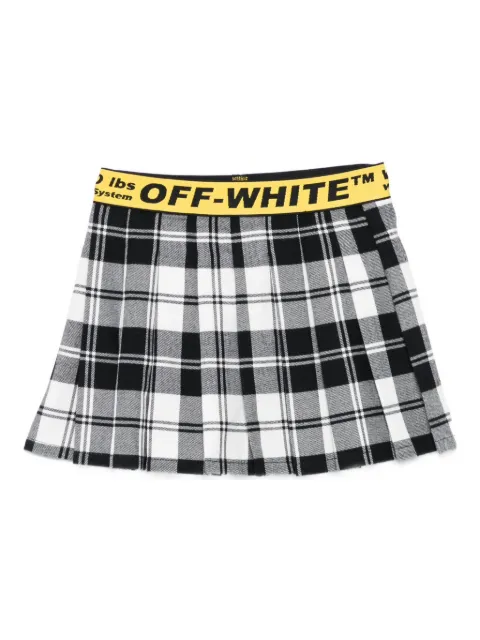 Off-White pleated plaid skirt