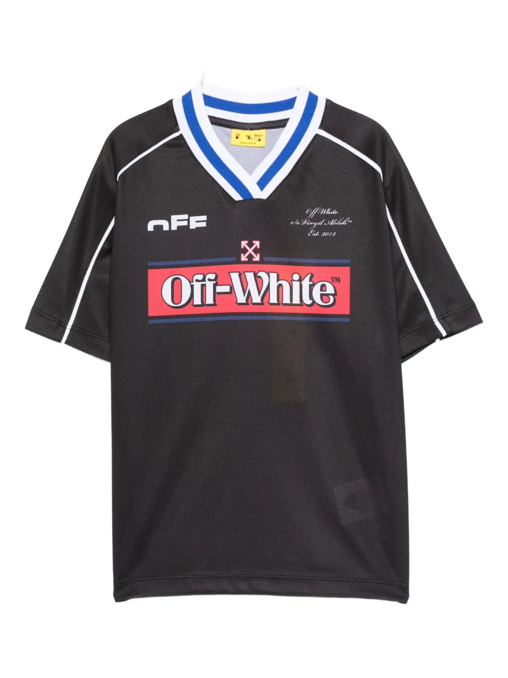 Off-White logo-print v-neck top | Black | Image 1