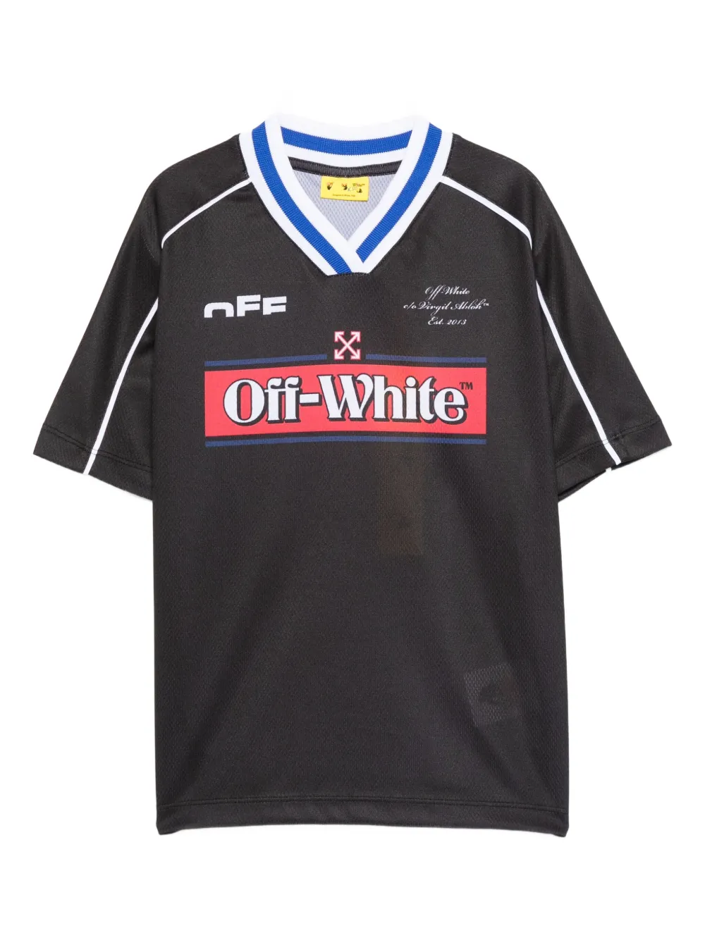 Off-White Kids logo-print v-neck top | Black | Image 1