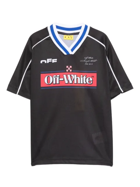 Off-White V领logo印花上衣
