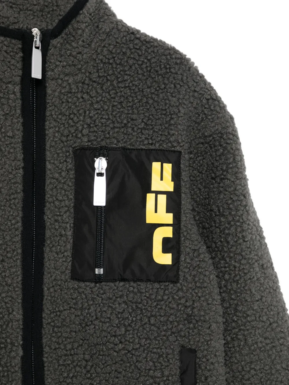 Off-white Fleece Zip-up Jacket In Gold