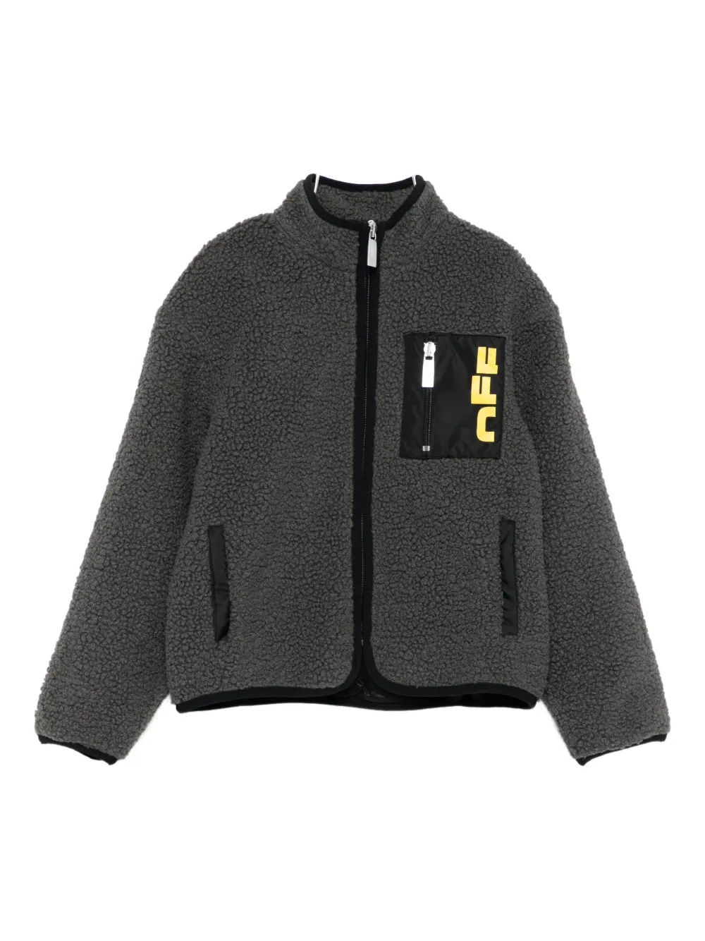 Off-White fleece zip-up jacket | Grey | Image 1