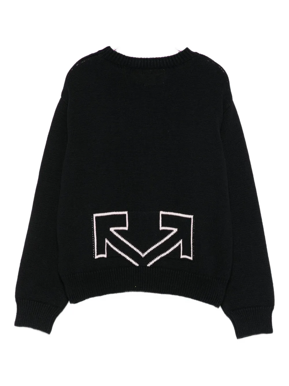 Off-white Logo-detail Crew-neck Jumper In Black