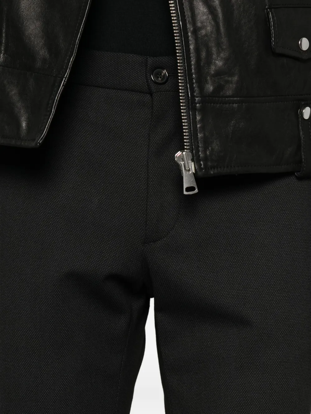 Incotex Frayed-hem Pants In Black