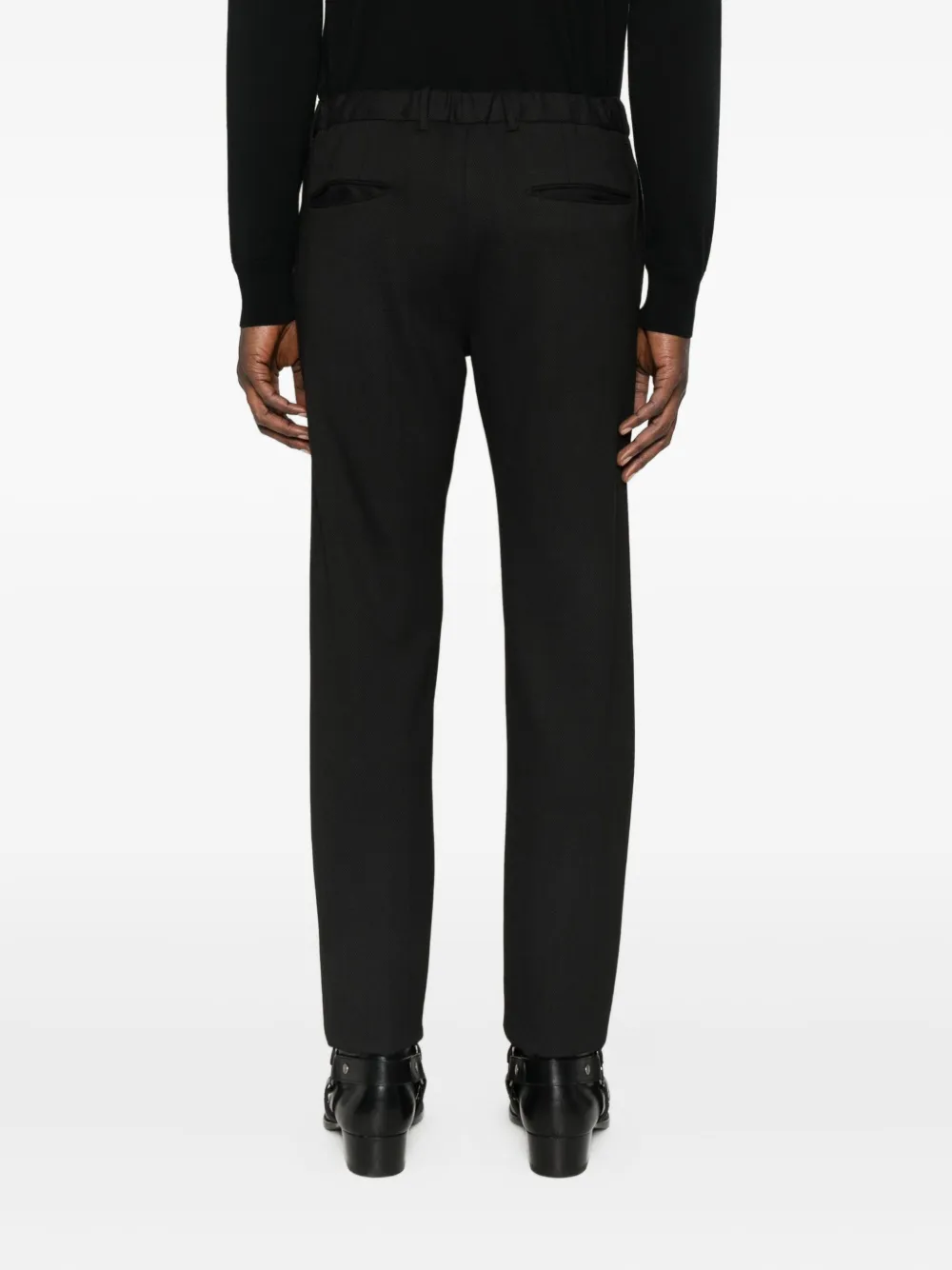 Incotex Frayed-hem Pants In Black