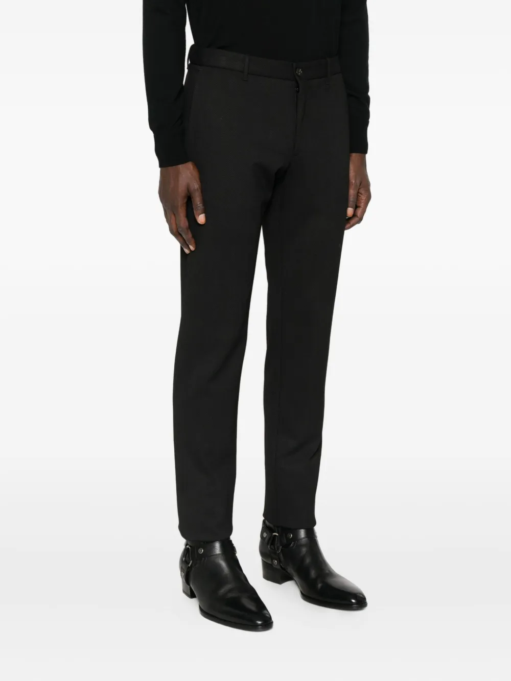 Incotex Frayed-hem Pants In Black