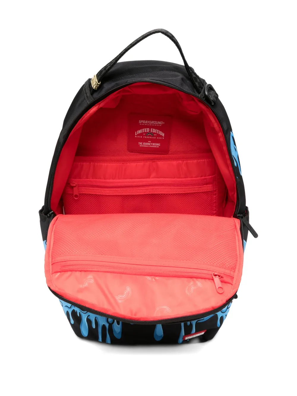 Sprayground Shark-tooth Dripping Backpack In Black